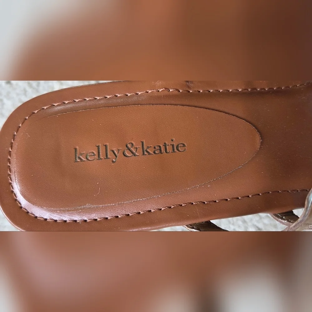 Kelly & Katie Leather Colorful Wedge Sandals Size 8